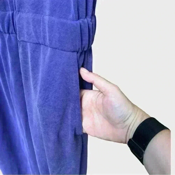 Loft Outlet XL Purple Sleeveless Tie Shoulder Spring Jumpsuit Ankle Length - Picture 6 of 9